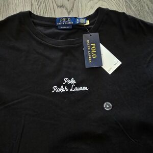 NWT Polo Ralph Lauren Mens Classic Fit T-Shirt Black Script Logo XL 710P06637001